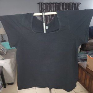 Torrid Black Super Soft Square Neck Tee Shirt Size 6